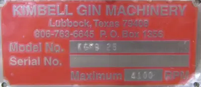 NEW KIMBELL GIN MACHINERY KGMB-25 BLOWER 5HP 208-230/460V PE184T-5-4C KGMB25