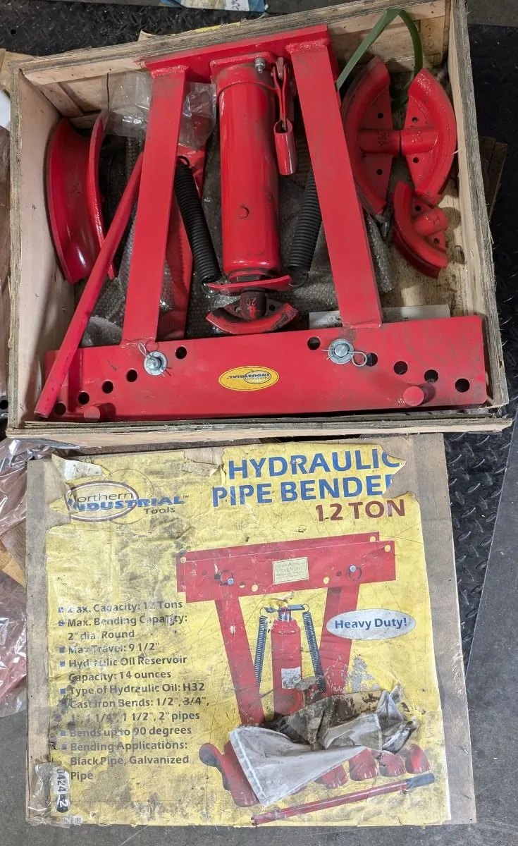 Northern Industrial 12 Ton Hydraulic Pipe Bender 2" NOT FOR CONDUIT Surplus