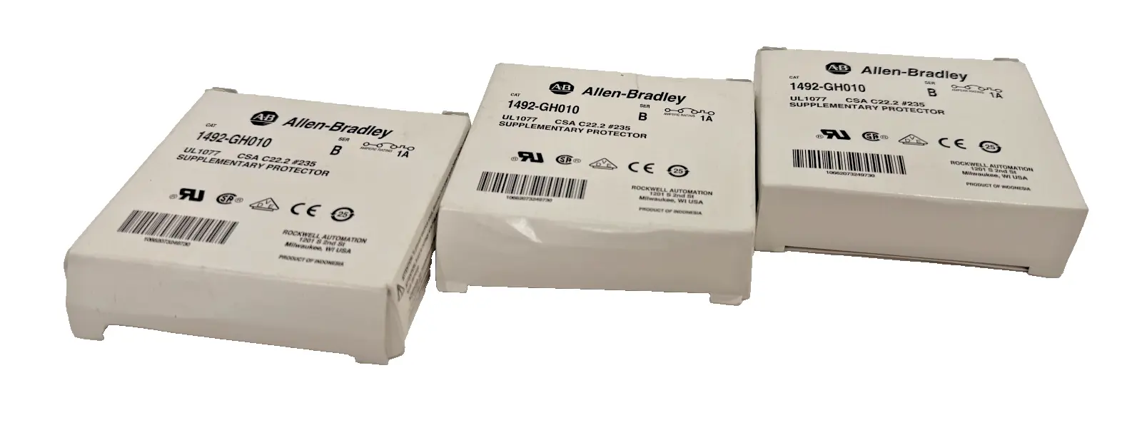 LOT OF 3 ALLEN BRADLEY 1492-GH010 CIRCUIT BREAKER 1492GH010 NEW, SURPLUS