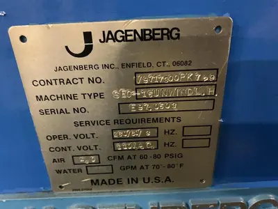 87" JAGENBERG SHAFTLESS FLOOR PICK UP UNWIND STAND MDL SE-15 60" OD ROLL CAPACTY