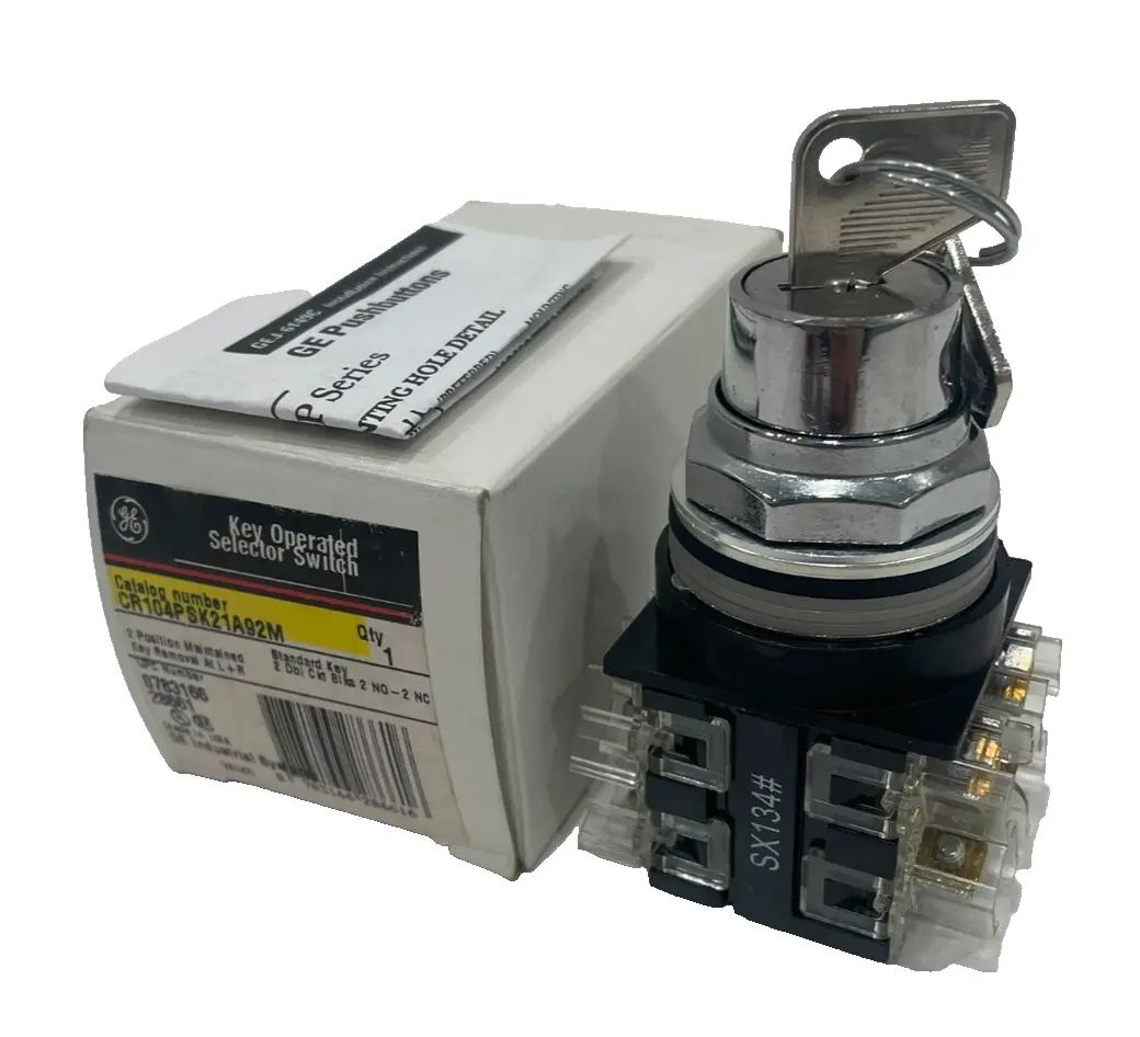 NEW GENERAL ELECTRIC CR104PSK21A92M KEY OPERATOR SELECTOR SWITCH