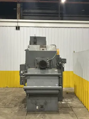 5 CU FT X 15 HP WHEELABRATOR TUMBLAST RUBBER BELT SHOT BLAST CABINET: YOBRO #25013