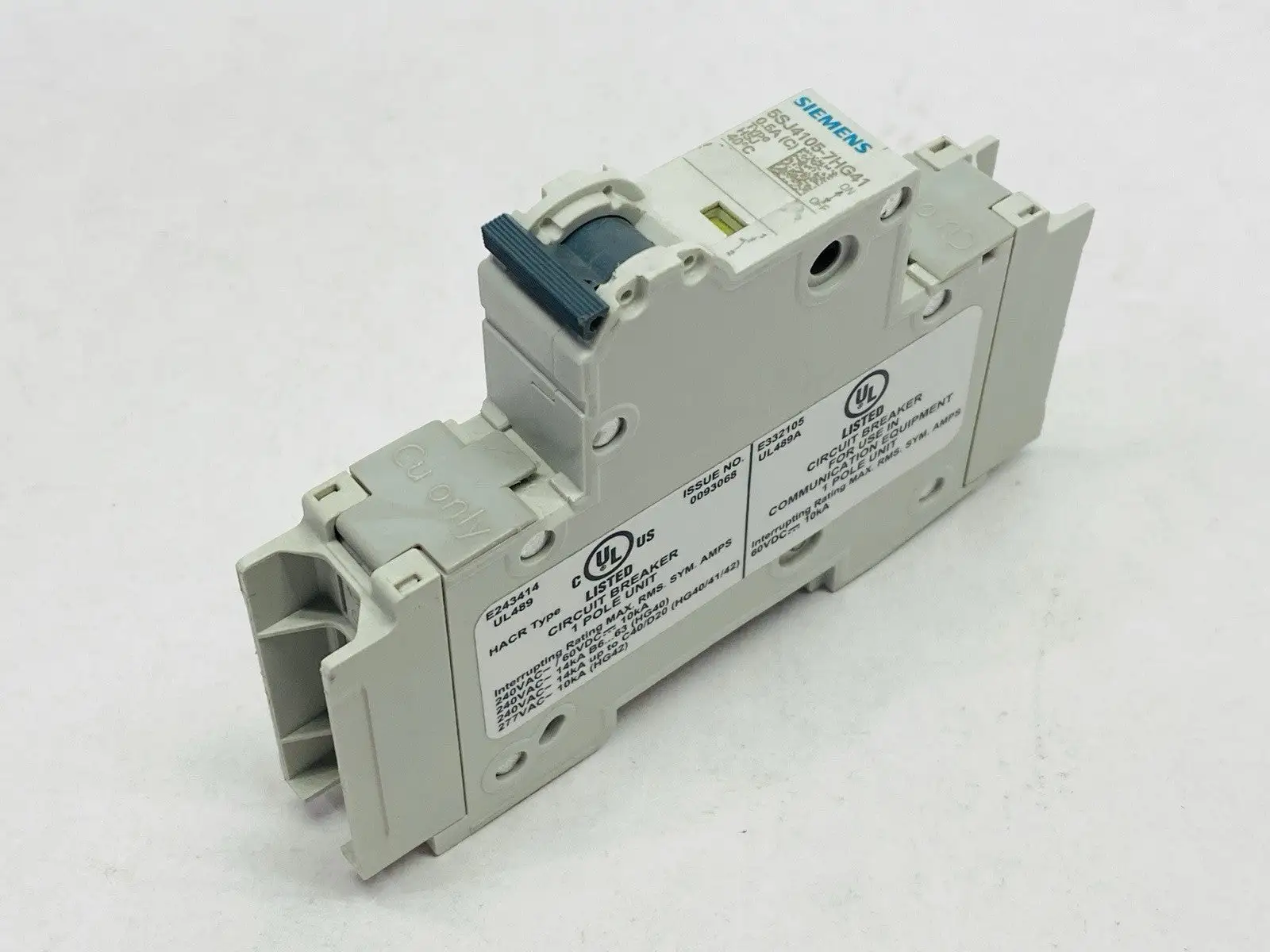 5SJ4105-7HG41 | Siemens 5SJ4105‑7HG41 Miniature CB 0.5A 1‑Pole 240V – No Box - New Other