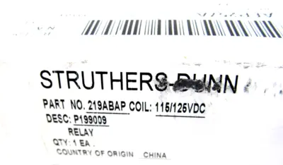 NEW STRUTHERS-DUNN 219ABAP RELAY 115/125VDC 219ABAP