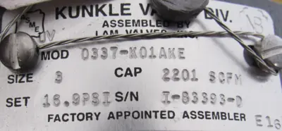 NEW KUNKLE 0337-K01AKE PRESSURE RELIEF VALVE 3 INCH 16.9PSI 0337K01AKE