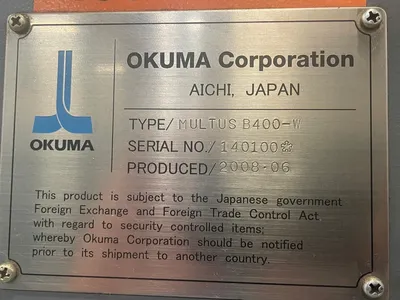 2008 OKUMA MULTUS B400-W 5-Axis or More CNC Lathes | International Used Machinery / Syracuse Machine Tools Inc. (5)