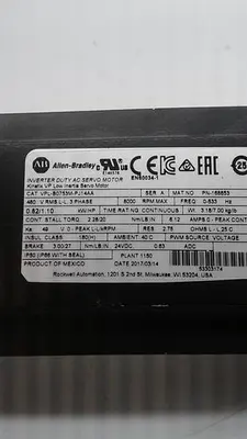 Used ALLEN-BRADLEY ALLEN-BRADLEY INVERTER DUTY AC SERVO MOTOR VPL-B0753M-PJ14AA Servo Motors | ND Industrial Surplus #1215957