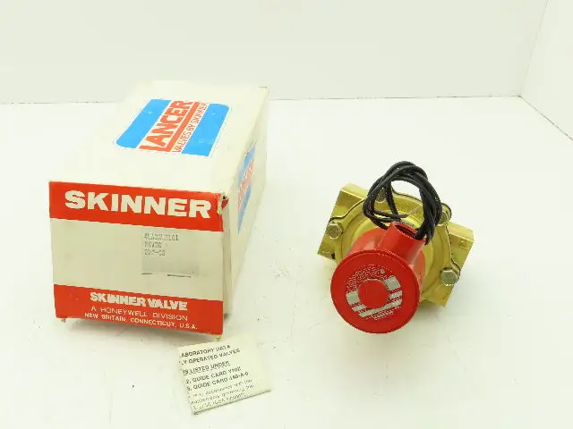 Skinner 4LA26LB8101 Brass Solenoid Valve 2-Way NC 24VDC 100 PSI 1-1/2" NPT