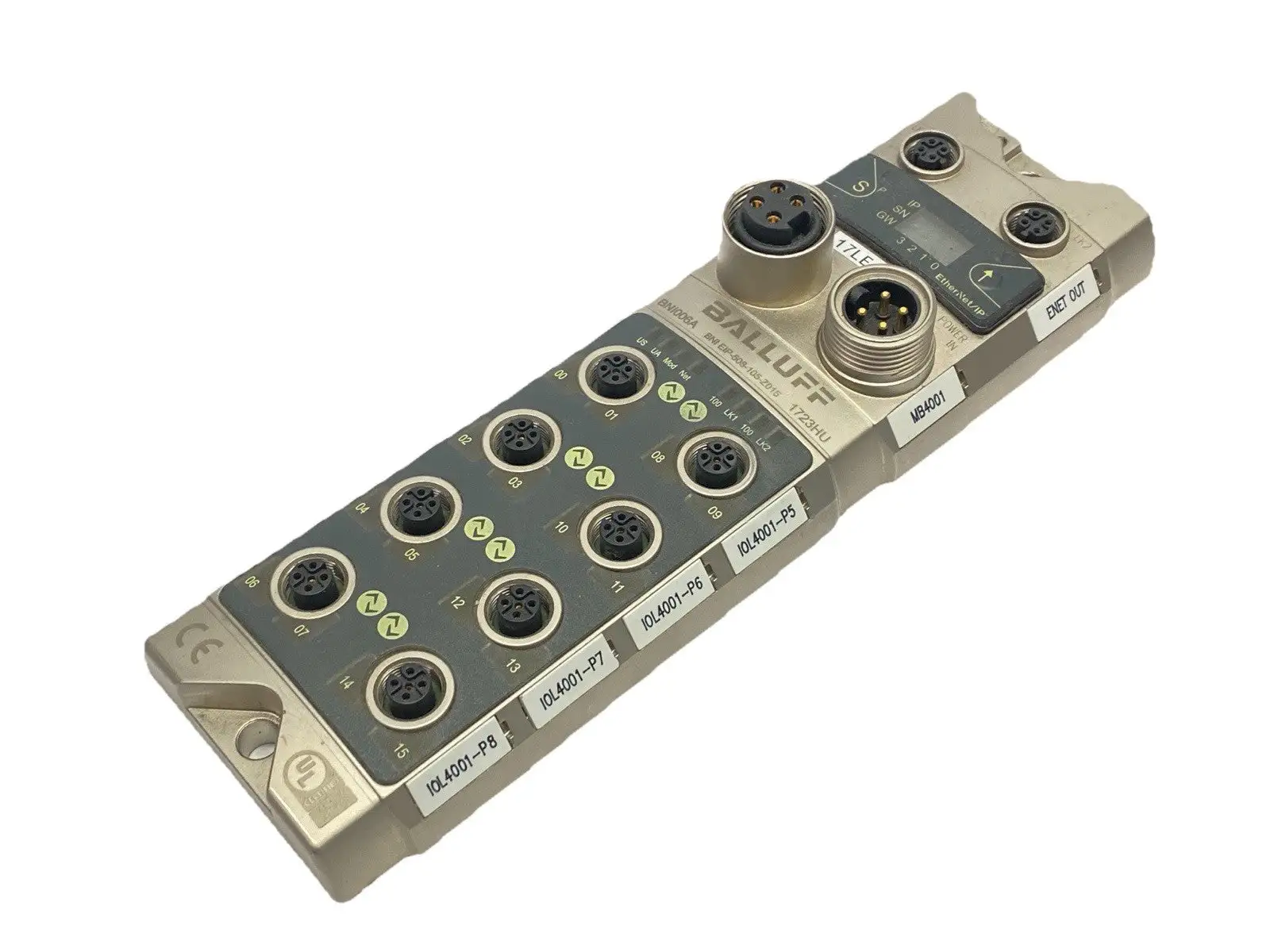 USED BALLUFF ETHERNET/IP DIGITAL I/O FIELDBUS UNIT BNI EIP-508-105-Z015
