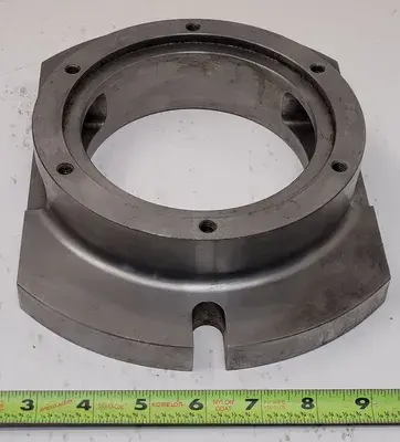 MOUNTING PLATE, 7" DIAMETER, BASE 10"X7", THROUGH HOLE ID 5"
