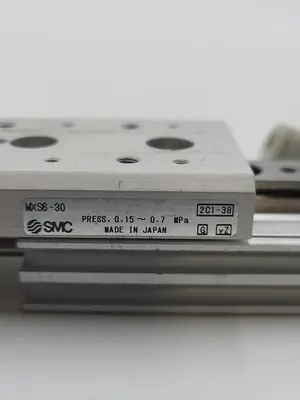 Used SMC SMC MXS6-30 CYL, SLIDE TABLE, DUAL ROD, MXS/MXJ GUIDED CYLINDER Pneumatic Cylinders | ND Industrial Surplus #1216657
