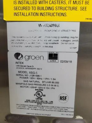 Groen XSG-5 Commercial 5 tray Convection Steamer