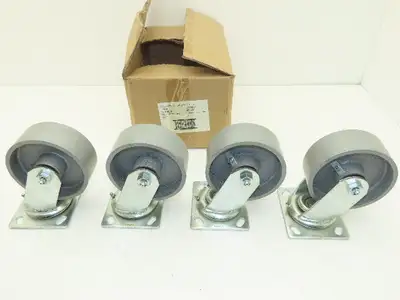 Cast Iron Swivel Caster Wheel 5" Lot of 4
