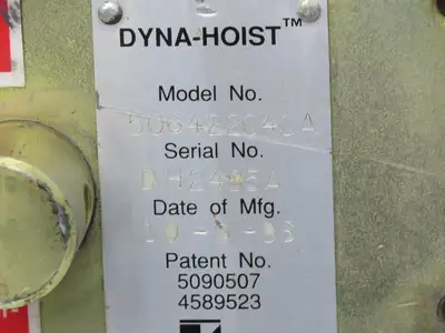 Rose 506422A040 Dyna-Hoist Personnel & Materials Hoist 310-620LBS 25'/Min