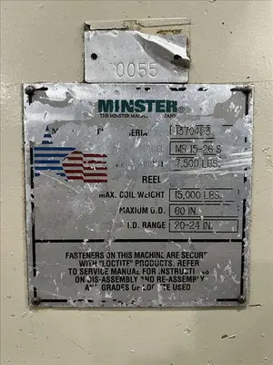MINSTER MR15-26S / MSH30-26-7 / MEF5-26S Coil Feed Lines | PressTrader Limited (9)