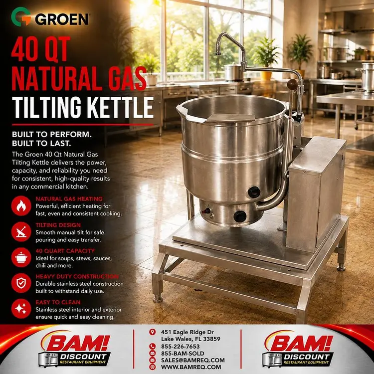 Used GROEN TDH/40 Cooking Kettles Florida US | BAM Discount Restaurant Equipment #1384892