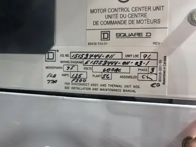 USED SQUARE D MODEL 6