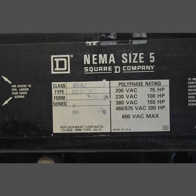 Square D Size 5 Motor Starter