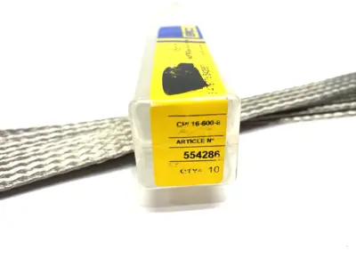 USED HOFFMAN ERICO NVENT ERIFLEX BRAIDED GROUNDING STRAP STAINLESS STEEL