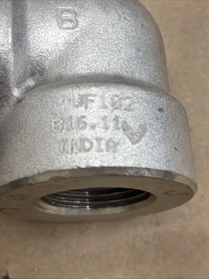 New Lot Of (4)F304/F304L SA/A182 Stainless Steel 90 Degree Elbow Fitting