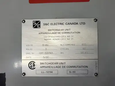 Used S&C _UNKNOWN_ Switchgears British Columbia CA | Lenmark #835836