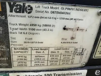 USED 2015 YALE GLP060VX