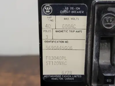 Used WESTINGHOUSE FB3040PL Switchgears British Columbia CA | Lenmark #242221