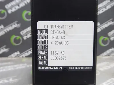 M-System CT-5A-D CT Transmitter 0-5A AC Input 4-20mA DC Output No Box New