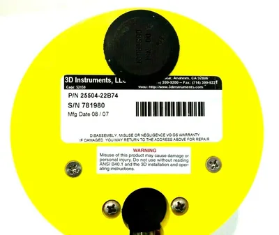 NEW 3D INSTRUMENTS 25504-22B74 PRESSURE GAUGE 2550422B74
