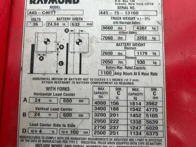 Used RAYMOND 445C40TT 3-Wheel Sit down Electric Counterbalance Forklifts Illinois US | Somerset Equipment Sales #1546169