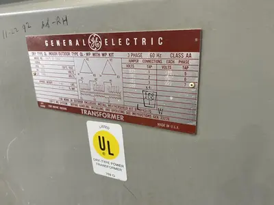 30 KVA GE  480-240 VOLT 3-PHASE ELECTRIC TRANSFORMER: STOCK #19165