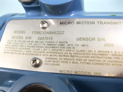 USED Micro Motion 1700 C12 AB AEZZZ