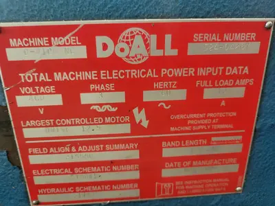 Used 2004 DOALL C-4100NC Horizontal Band Saws Illinois US | Aucto #1418293