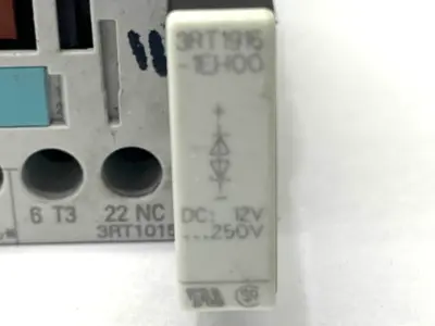 Used Siemens Power Contactor 3-P 7A w/ 3RT1916-1EH00 Surge Suppressor PLC Contactors Michigan US | Maverick Industrial Sales #1392606