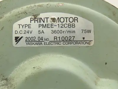 Yaskawa Electric PMEE-12CBB Welder Wire Motor Feeder 24VDC Motor & Gearbox Only