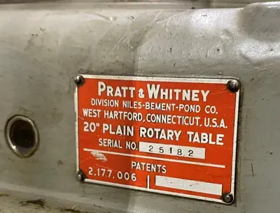 PRATT & WHITNEY NOT SPECIFIED Tables, Rotary | Star Equipment Co., Inc. (2)