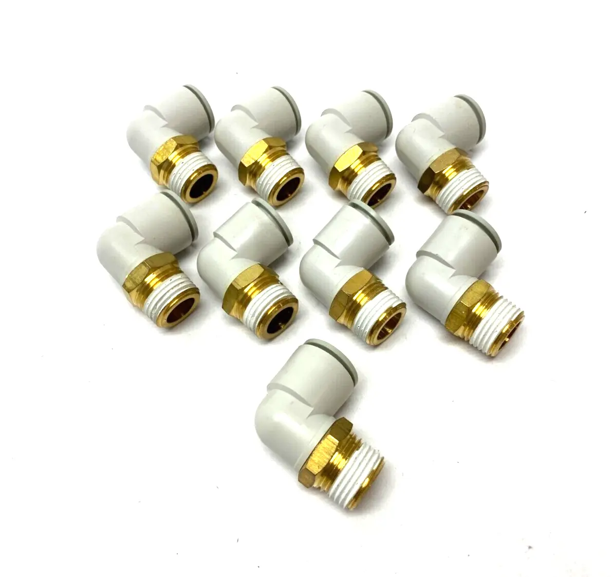 USED SMC PNEUMATIC ELBOW FITTING MALE 1/2" BSPT 16MM TUBE