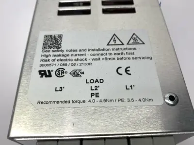 USED SCHAFFNER POWER LINE FILTER 3-PHASE 480/275V 75A