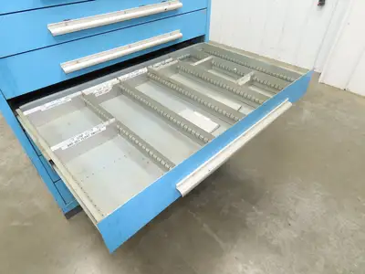 Nu-Era Modular Tool Storage Cabinet 10 Drawer 45x28x61" Stanley Vidmar Blue