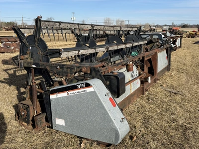 (1) Allis-Chalmers, model 315, 14' grain head with steel and plastic teeth, some teeth are broken, n...