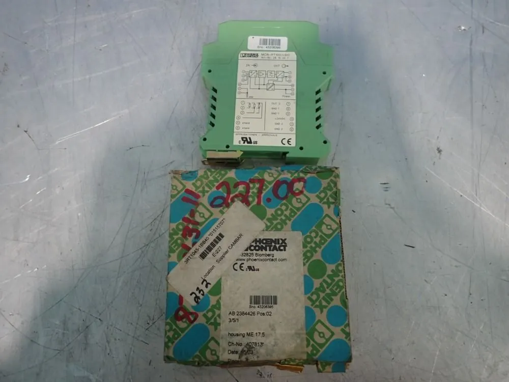 Used PHOENIX CONTACT MCRPT100IDC Transducers Ohio US | HGR 24 #752069
