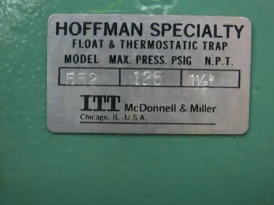 Hoffman Specialty 552 Float & Thermostat Steam Trap 1-1/2" NPT 125 PSI