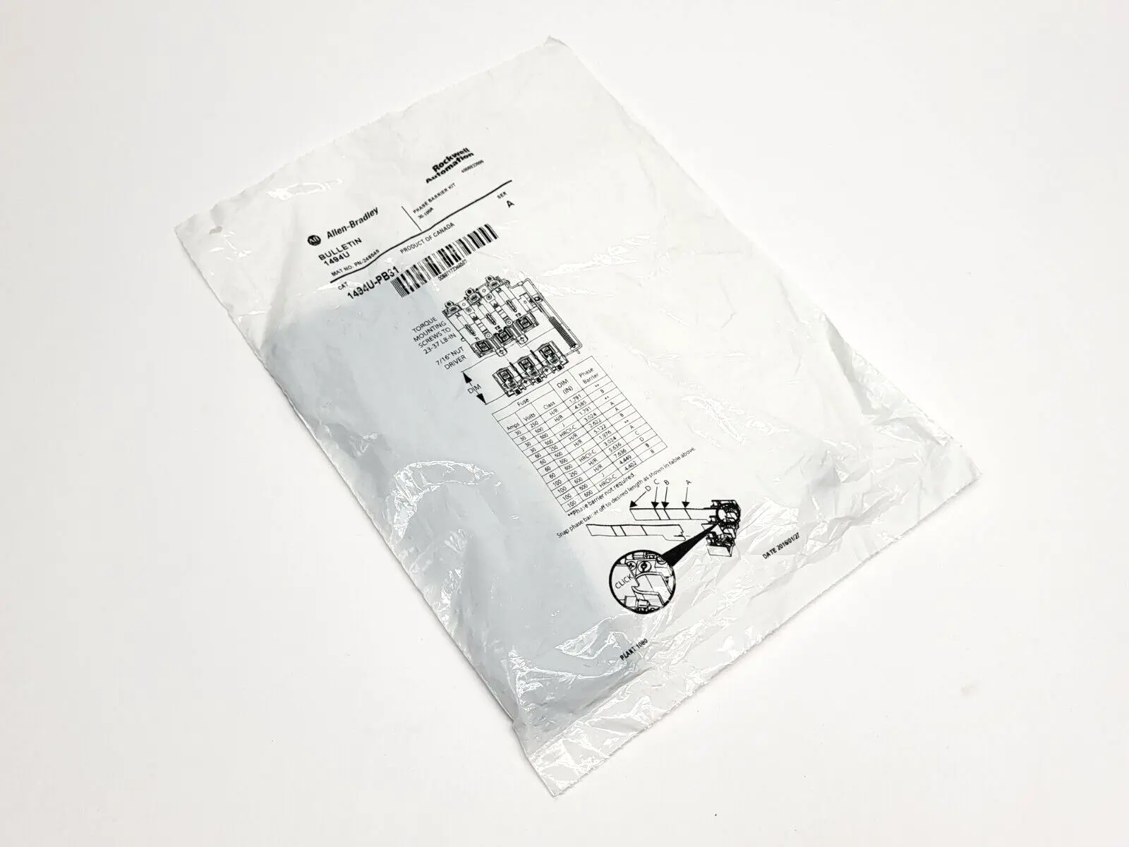 NEW ALLEN-BRADLEY PHASE BARRIER KIT 248545 30-100A