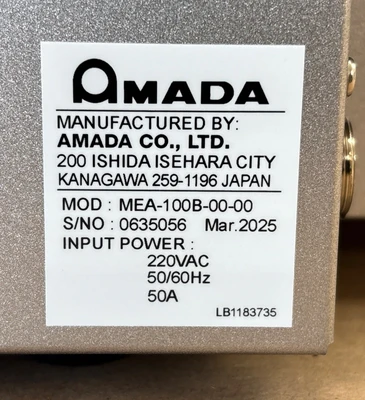 New | in-Stock AMADA MIYACHI MEA-100B-00-00 Welding Machinery (Other) Indiana US | J&J Industrial Supply #1469074