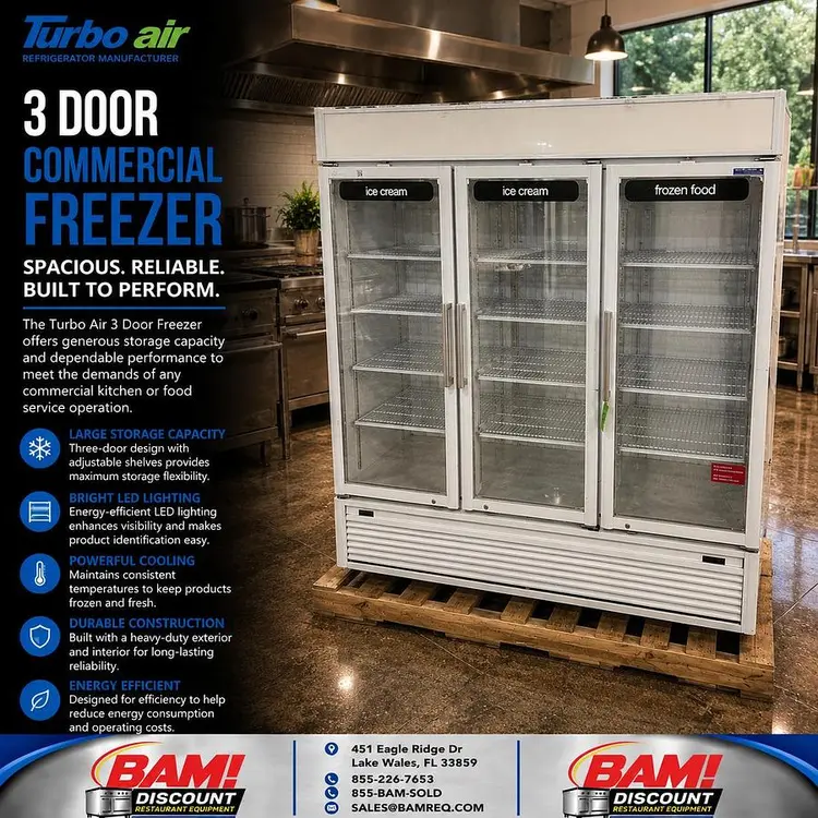 Used TURBO AIR TGF-72SDW Display Freezers Florida US | BAM Discount Restaurant Equipment #1390459