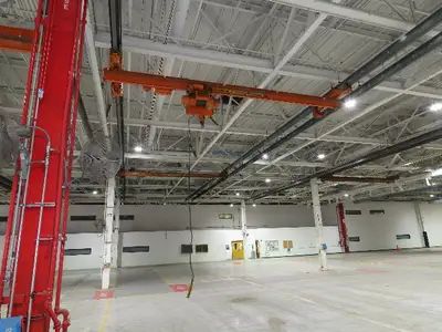 Cleveland Tramrail P&H 1 Ton Single Girder Underhung Bridge Crane 21' 8" Span