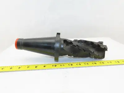 Fette 11458 2-1/2" OD x 5" 4 Spiral Flute Indexing Insert CAT 50 Taper End Mill