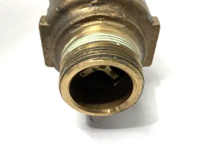 USED KUNKLE BRONZE SAFETY RELIEF VALVE 1.5" MNPT INLET X 1.5" FNPT OUTLET