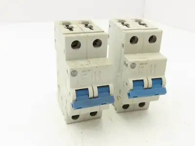 Allen Bradley 1492-SPM2D060 Circuit Breaker 6A 2 Pole 480 VAC Ser D Lot of 2