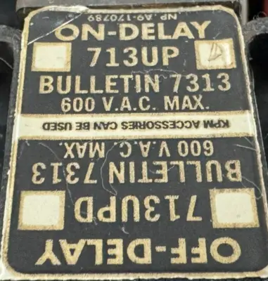NEW JOSLYN CLARK 713-UPA-76 PNEUMATIC TIMING RELAY 713UPA76
